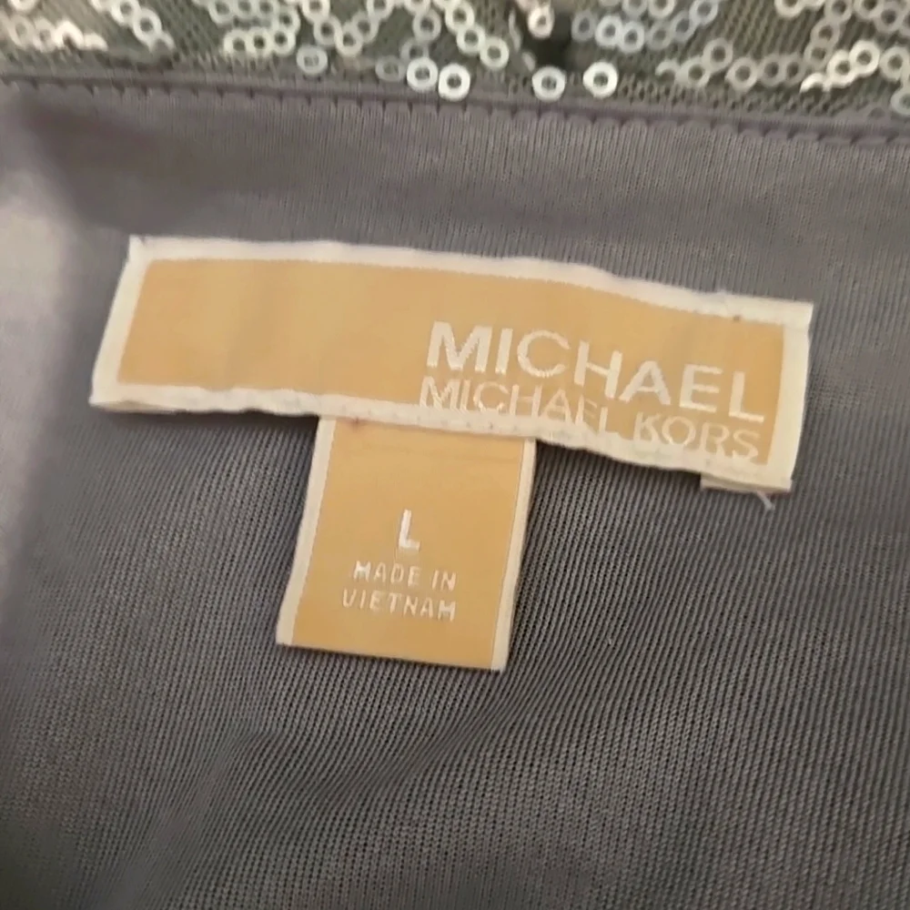 Micheal Kors Cowl Neck Sequined Dressy Top